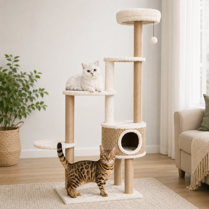Katzenbaum mit hochwertigen Kissen